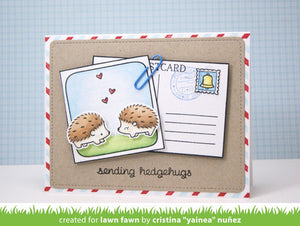 Lawn Fawn - Hedgehugs - CLEAR STAMPS 4 pc - Hallmark Scrapbook - 3