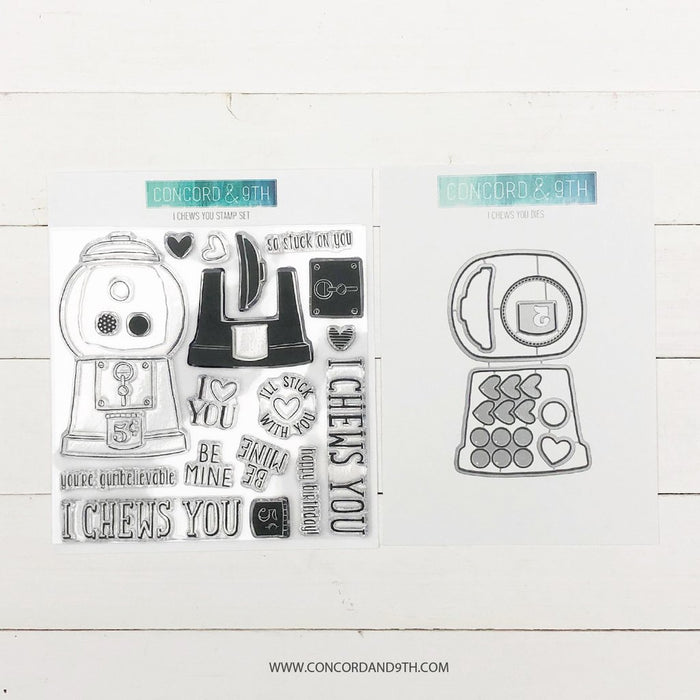 Concord & 9th - I CHEWS YOU Stamps and Dies BUNDLE set