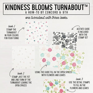 Concord & 9th - KINDNESS BLOOMS Turnabout Stamps and Dies BUNDLE Set