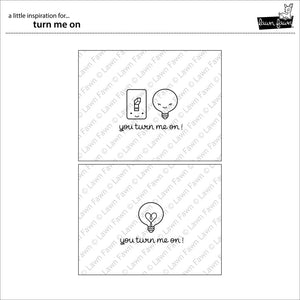 Lawn Fawn - TURN ME ON - Clear STAMPS 7pc - Hallmark Scrapbook - 2