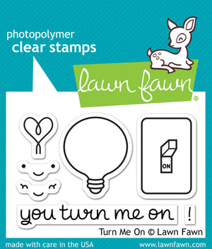 Lawn Fawn - TURN ME ON - Clear STAMPS 7pc - Hallmark Scrapbook - 1