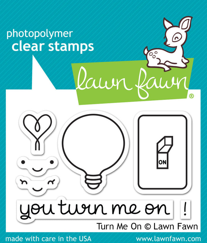 Lawn Fawn - TURN ME ON - Clear STAMPS 7pc