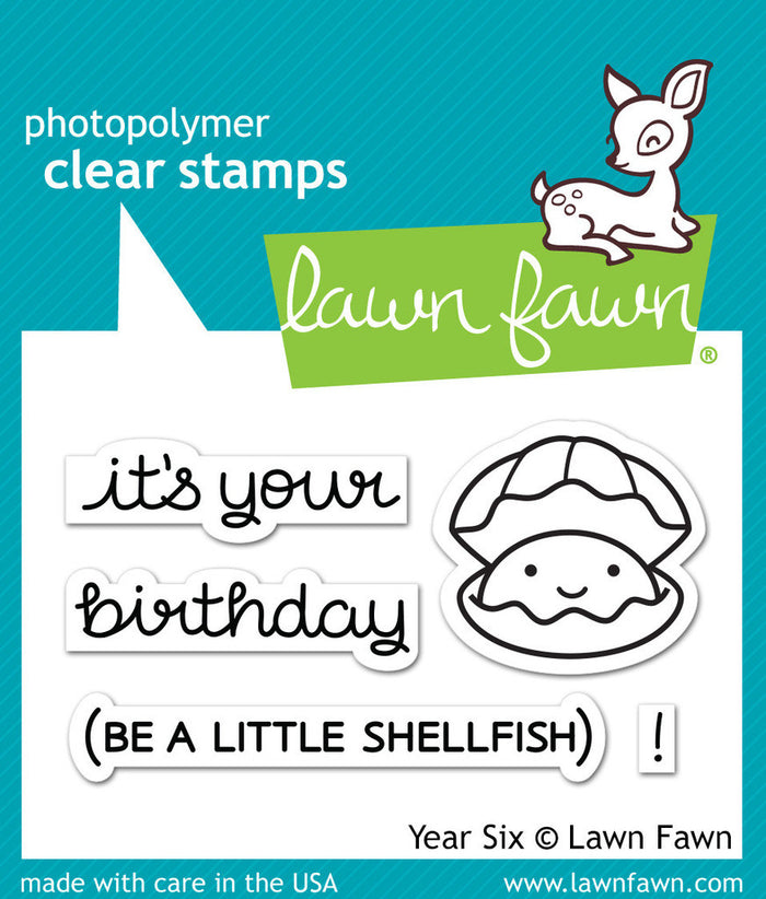 Lawn Fawn - YEAR SIX (Shellfish/Clam) - CLEAR STAMPS *