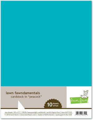 Lawn Fawn - PEACOCK Cardstock - 8.5x11 Paper Pack 10 Sheets