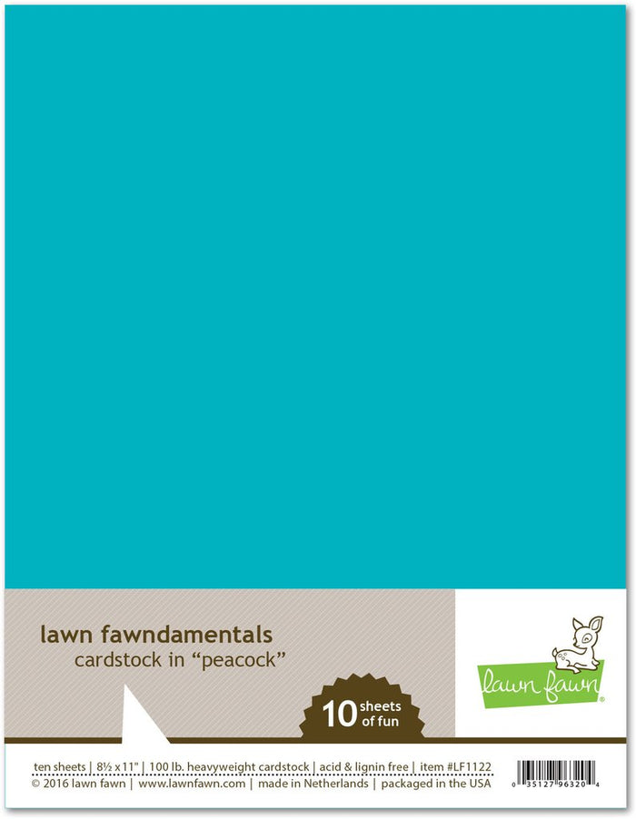 Lawn Fawn - PEACOCK Cardstock - 8.5x11 Paper Pack 10 Sheets