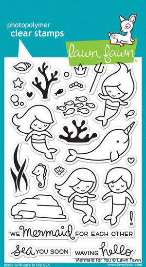 Lawn Fawn - MERMAID FOR YOU - Stamps set - Hallmark Scrapbook - 13