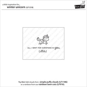 Lawn Fawn - WINTER UNICORN - Stamp Set - Hallmark Scrapbook - 5