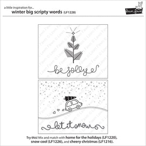 Lawn Fawn - WINTER BIG SCRIPTY WORDS - Stamp Set - Hallmark Scrapbook - 3