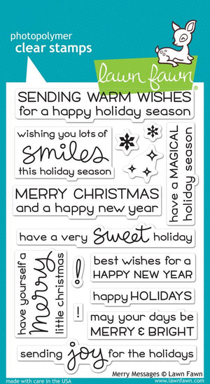 Lawn Fawn - MERRY MESSAGES - Stamp Set - Hallmark Scrapbook - 1