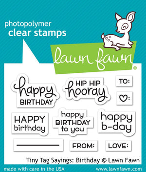 Lawn Fawn - Tiny Tag Sayings BIRTHDAY - Clear Stamp Set