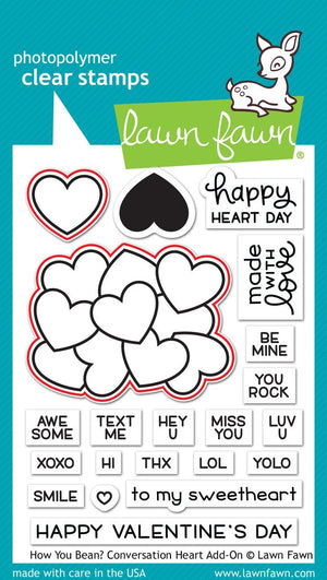 Lawn Fawn - How You Been? CONVERSATION HEART Add-On - Lawn Cuts DIES