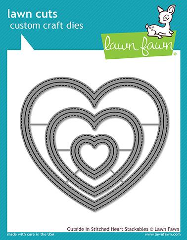 Lawn Fawn - Outside In Stitched HEART Stackables - Lawn Cuts DIES