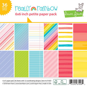 Lawn Fawn - REALLY RAINBOW Petite Paper Pack 6x6 - 36 sheets *