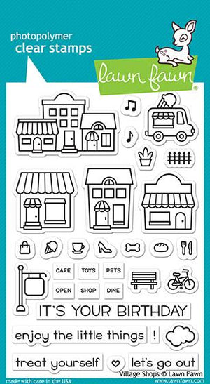Lawn Fawn - VILLAGE SHOPS - Clear Stamps Set