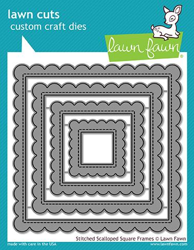 Lawn Fawn - STITCHED SCALLOPED SQUARE FRAMES - Lawn Cuts Dies - 25% OFF!
