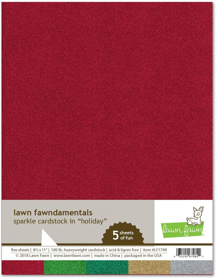 Lawn Fawn - HOLIDAY Sparkle Cardstock 8.5x11 Paper Pack