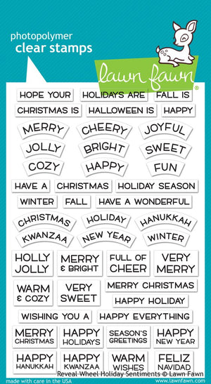 Lawn Fawn - REVEAL WHEEL HOLIDAY Sentiments - Stamp set
