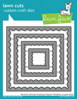 Lawn Fawn - REVERSE STITCHED SCALLOP SQUARE WINDOWS Dies set
