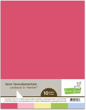 Lawn Fawn - SHERBET Cardstock 8.5x11 Paper Pack