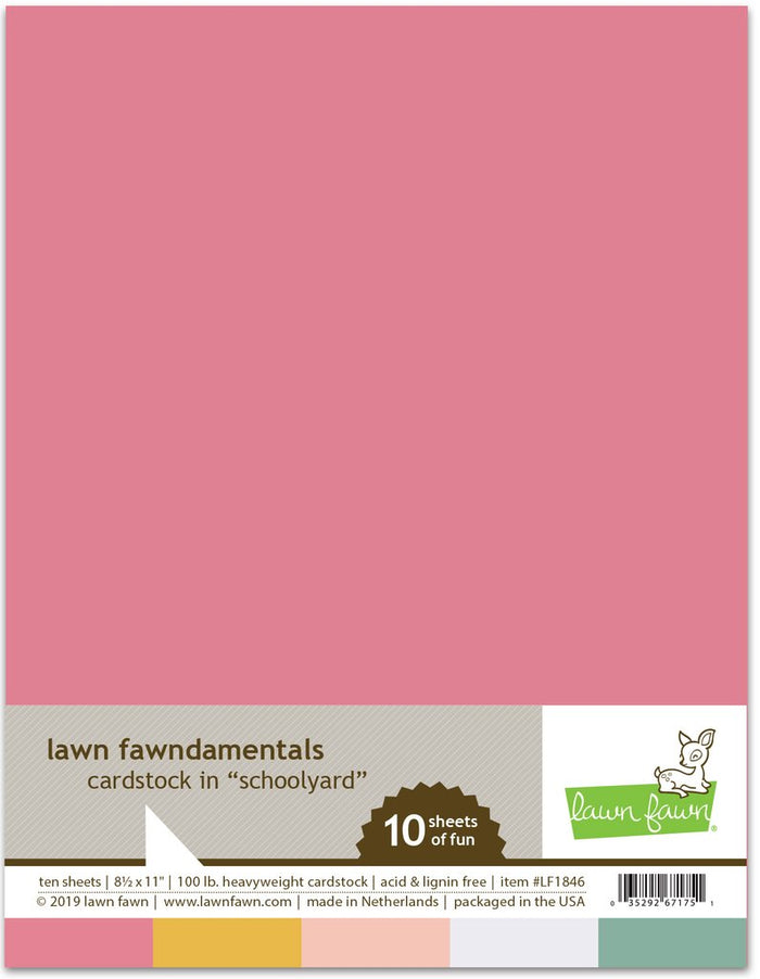 Lawn Fawn - SCHOOLYARD Collection Cardstock - 8.5x11 Paper Pack 10 Sheets *