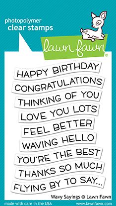 Lawn Fawn - WAVY SAYINGS SENTIMENTS - Clear Stamps Set