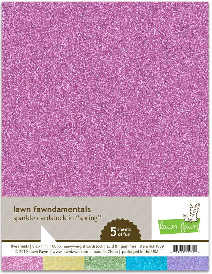 Lawn Fawn - SPRING Sparkle Cardstock 8.5x11 Paper Pack