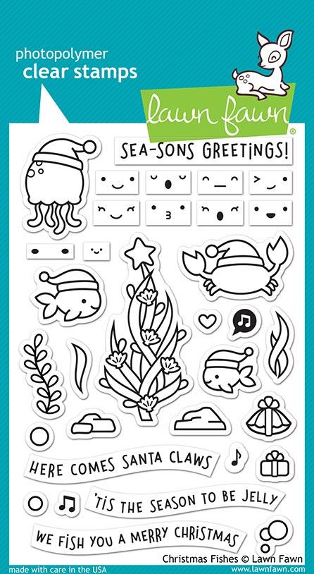 Lawn Fawn - CHRISTMAS FISHES - Clear Stamps set