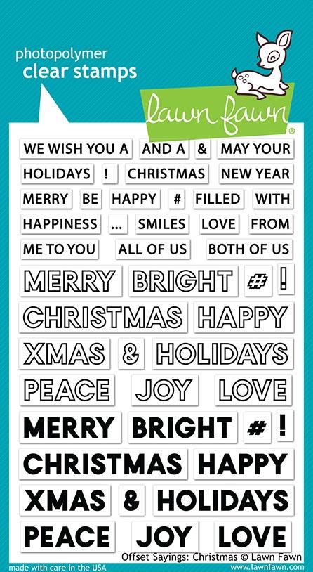 Lawn Fawn - Offset Sayings: CHRISTMAS - Clear Stamps set