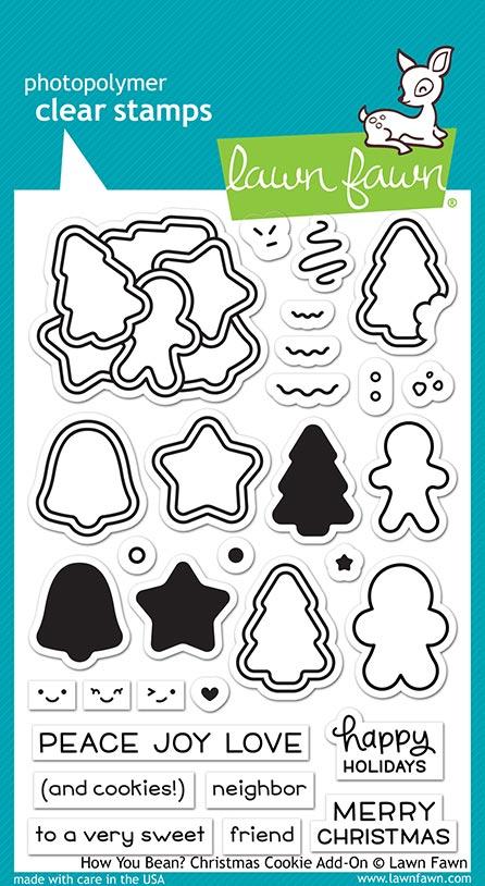 Lawn Fawn - How You Bean? CHRISTMAS COOKIE Add-On - Clear Stamps set