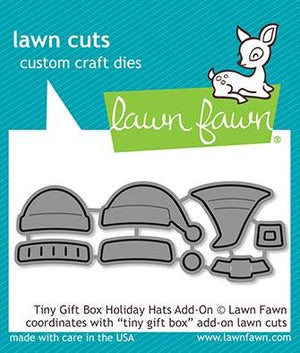 Lawn Fawn - Tiny Gift Box HOLIDAY HATS Add-On - Lawn Cuts Dies set