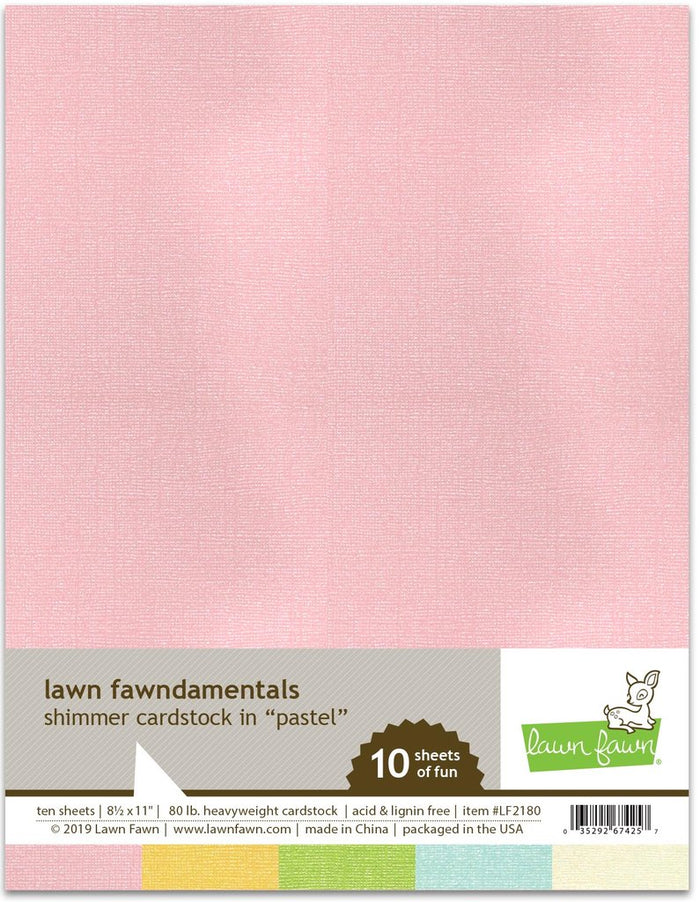 Lawn Fawn - PASTEL Shimmer Cardstock 8.5x11 Paper Pack
