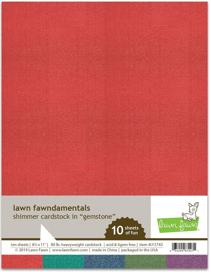 Lawn Fawn - GEMSTONE Shimmer Cardstock 8.5x11 Paper Pack