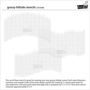Lawn Fawn - Stencils GRASSY HILLSIDE - 3 Stencil Set