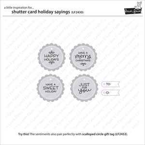 Lawn Fawn - Shutter Card HOLIDAY SAYINGS - Stamps Set
