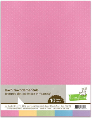 Lawn Fawn - Textured Dot PASTELS - Cardstock Paper Pack 10 Sheets