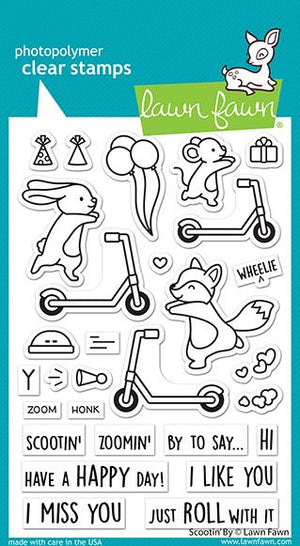 Lawn Fawn - SCOOTIN BY - Clear Stamp Set