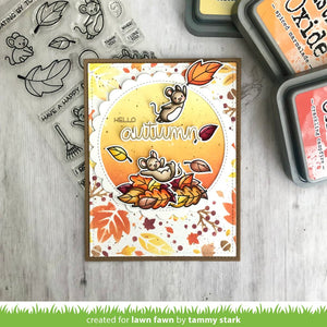 Lawn Fawn - FALL LEAVES BACKGROUND - Lawn Clippings - 2 pc Stencils set