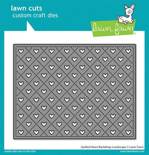 Lawn Fawn - QUILTED HEART Backdrop: LANDSCAPE - Dies set