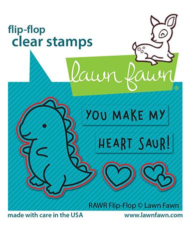 Lawn Fawn - RAWR Flip-Flop - Stamps set