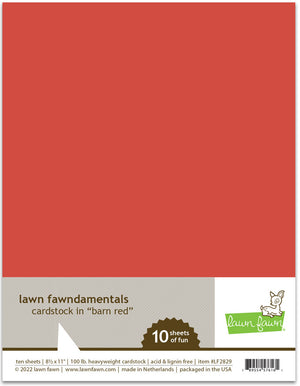 Lawn Fawn - BARN RED Cardstock 8.5x11 Paper Pack