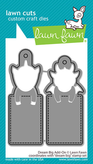 Lawn Fawn - DREAM BIG Add-On Unicorn and Dragon - Bookmark and Gift Tag Dies set