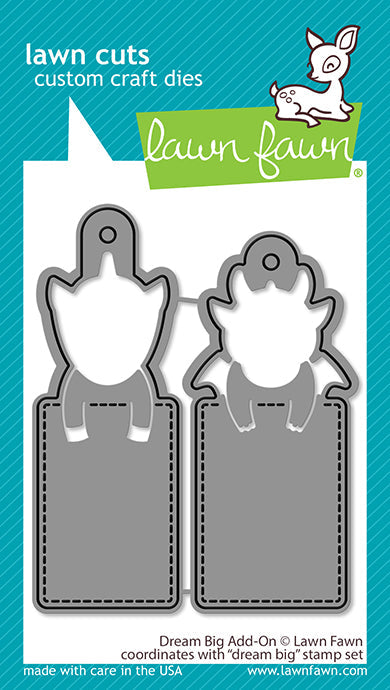 Lawn Fawn - DREAM BIG Add-On Unicorn and Dragon - Bookmark and Gift Tag Dies set