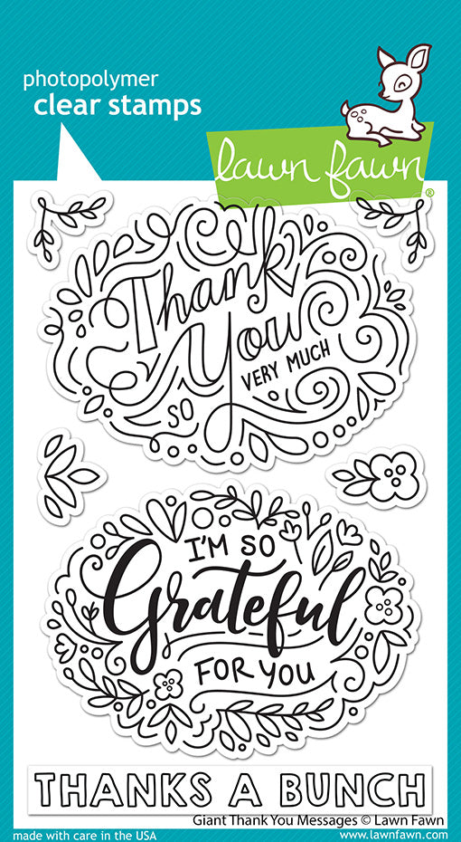 Lawn Fawn - GIANT THANK YOU MESSAGES - Stamps Set