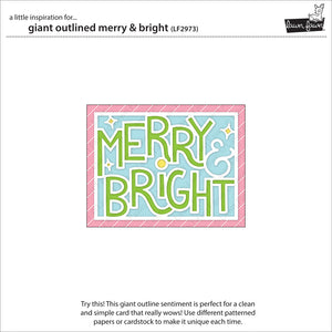 Lawn Fawn - GIANT OUTLINED MERRY & BRIGHT - Die - 20% OFF!