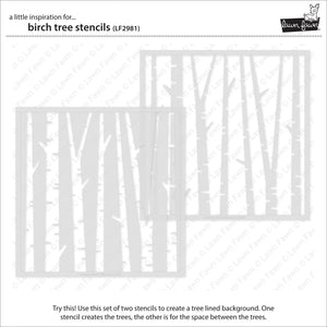 Lawn Fawn - BIRCH TREE - Lawn Clippings - 2 pc Stencils Set