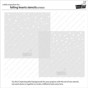 Lawn Fawn - FALLING HEARTS - Lawn Clippings - Stencils Set