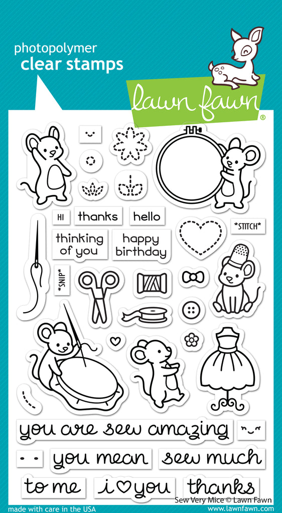 Lawn Fawn - SEW VERY MICE - Stamps Set