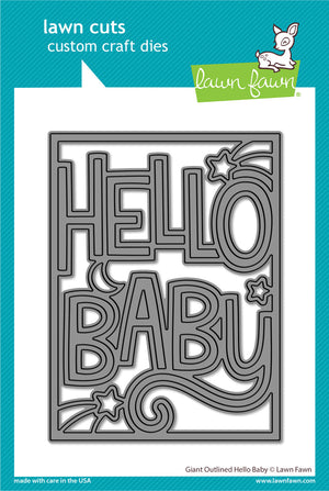 Lawn Fawn - GIANT OUTLINED HELLO BABY - Die