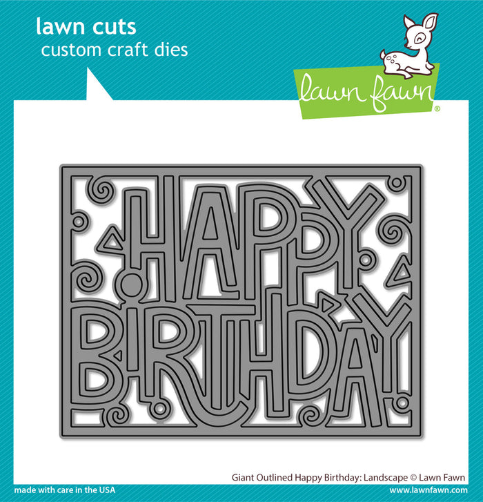 Lawn Fawn - GIANT OUTLINED HAPPY BIRTHDAY: Landscape - Die