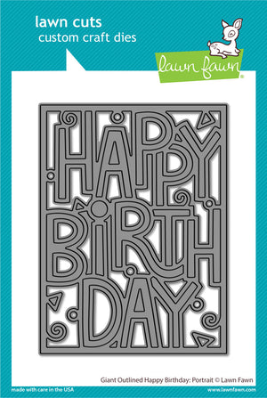 Lawn Fawn - GIANT OUTLINED HAPPY BIRTHDAY: Portrait - Die